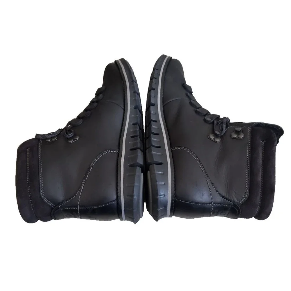 Cole Haan ZeroGrand Hiker Boots Men's Sz 8.5M Black Leather Waterproof Lace Up